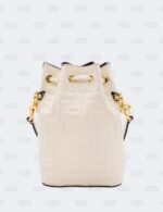 Fendi Mon Tresor Mini White Zucca Bucket Bag