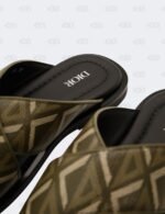 New Christian Dior M-Vert Alias Criss-Cross CD Diamond Jacquard Sandals Size 39