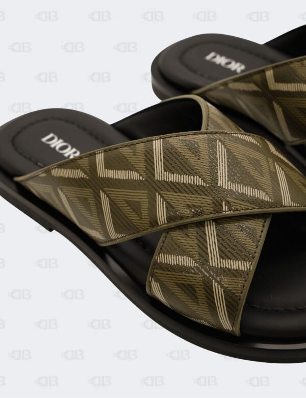New Christian Dior M-Vert Alias Criss-Cross CD Diamond Jacquard Sandals Size 39