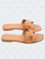 Hermes Oran Nude Epsom Slide Flats Size 39 1/2