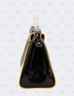 Fendi Patent Mini Plexi Handle Peekaboo Iconic Satchel Black