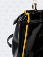 Fendi Patent Mini Plexi Handle Peekaboo Iconic Satchel Black