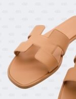 Hermes Oran Nude Epsom Slide Flats Size 39 1/2