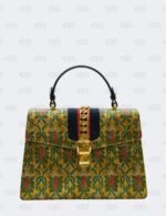 Gucci Sylvie Multicolor Brocade Fabric Handbag