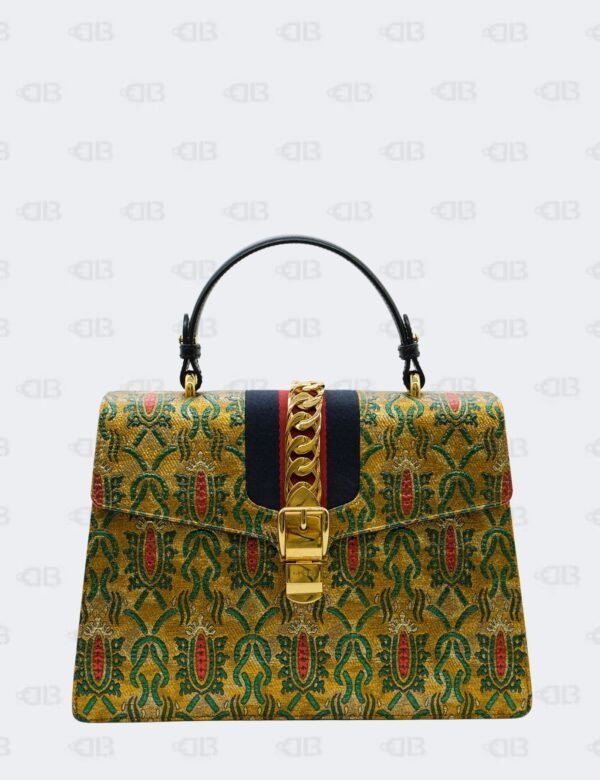 Gucci Sylvie Multicolor Brocade Fabric Handbag
