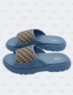 New Christian Dior M-Blue H-Town Oblique Canvas adn Rubber Slide Sandals Size 42
