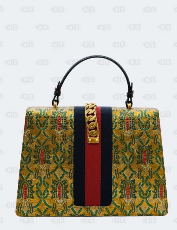 Gucci Sylvie Multicolor Brocade Fabric Handbag