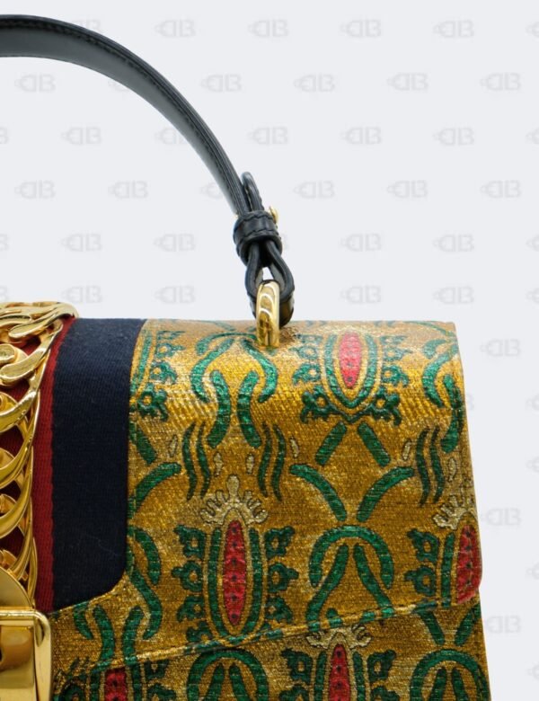 Gucci Sylvie Multicolor Brocade Fabric Handbag