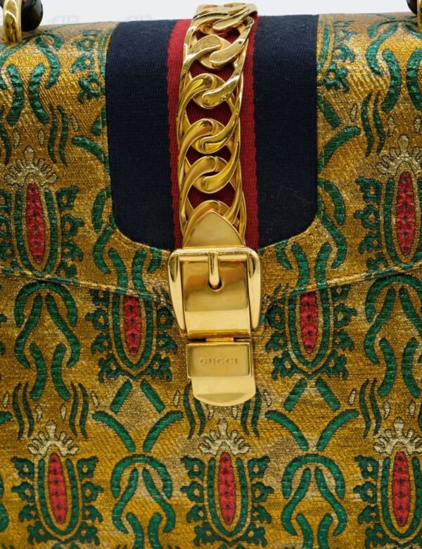 Gucci Sylvie Multicolor Brocade Fabric Handbag