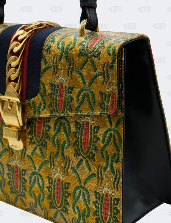 Gucci Sylvie Multicolor Brocade Fabric Handbag