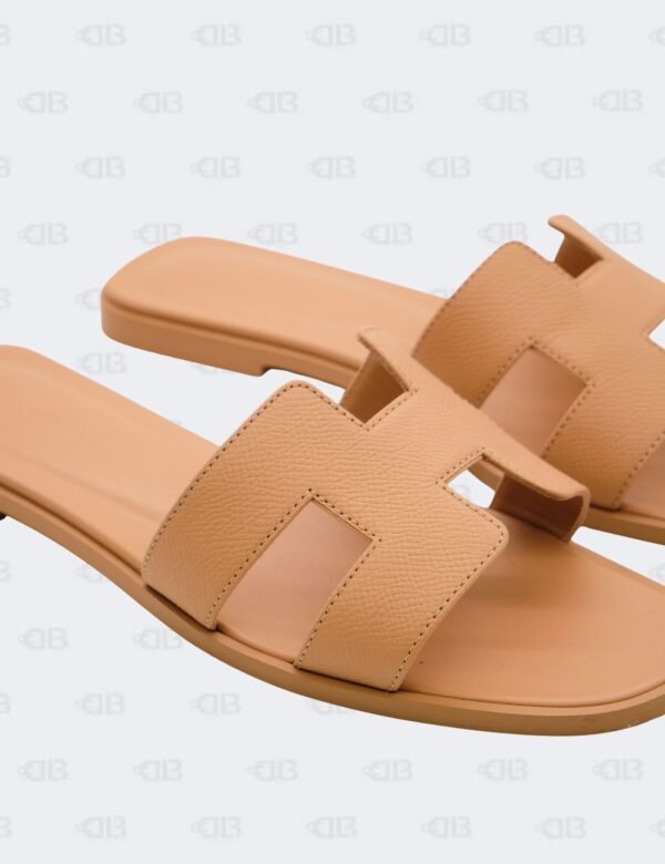 Hermes Oran Nude Epsom Slide Flats Size 39 1/2