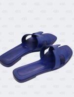 Hermes Oran Bleu Saphir Slide Flats Size 39 1/2