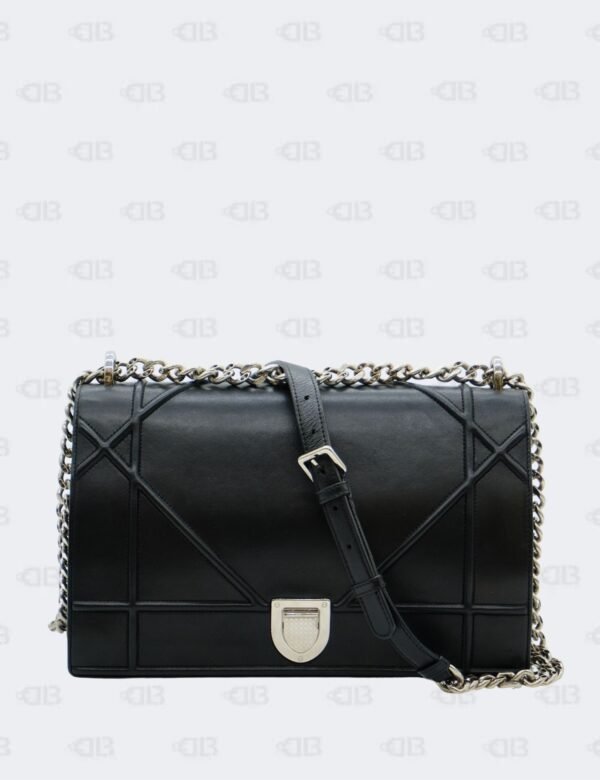 Christian Dior Large Black Diorama Flap Shoulder Bag