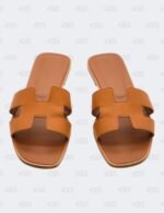 Hermes Oran Gold Epsom Slide Flats Size 39 12