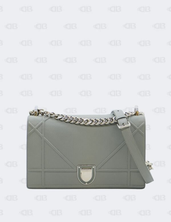 Christian Dior Medium Grey Diorama Flap Shoulder Bag