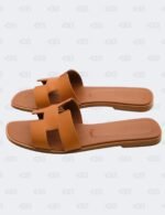 Hermes Oran Gold Epsom Slide Flats Size 39 12