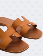 Hermes Oran Gold Epsom Slide Flats Size 39 12