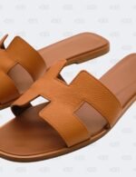 Hermes Oran Gold Epsom Slide Flats Size 39 12