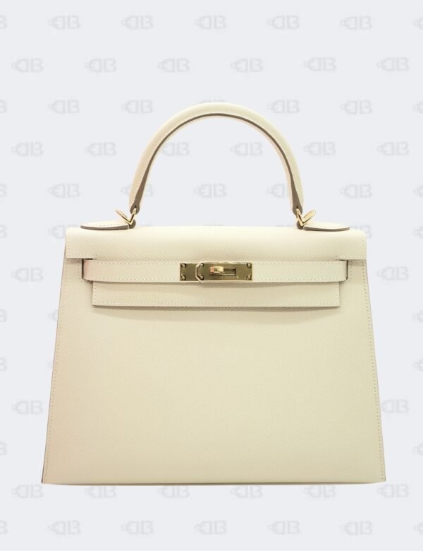 Hermès Kelly 28 Sellier Epsom Craie with Palladium Hardware