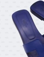 Hermes Oran Bleu Saphir Slide Flats Size 39 1/2