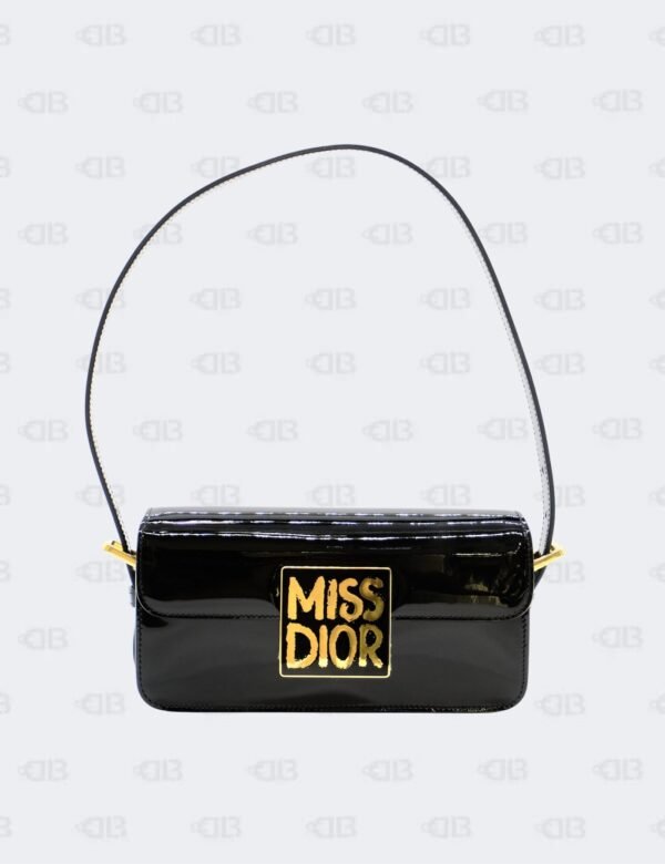 Christian Dior Black Patent Miss Dior Flap Bag