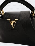 Louis Vuitton Black Taurillon Leather Mini Capucines Bag