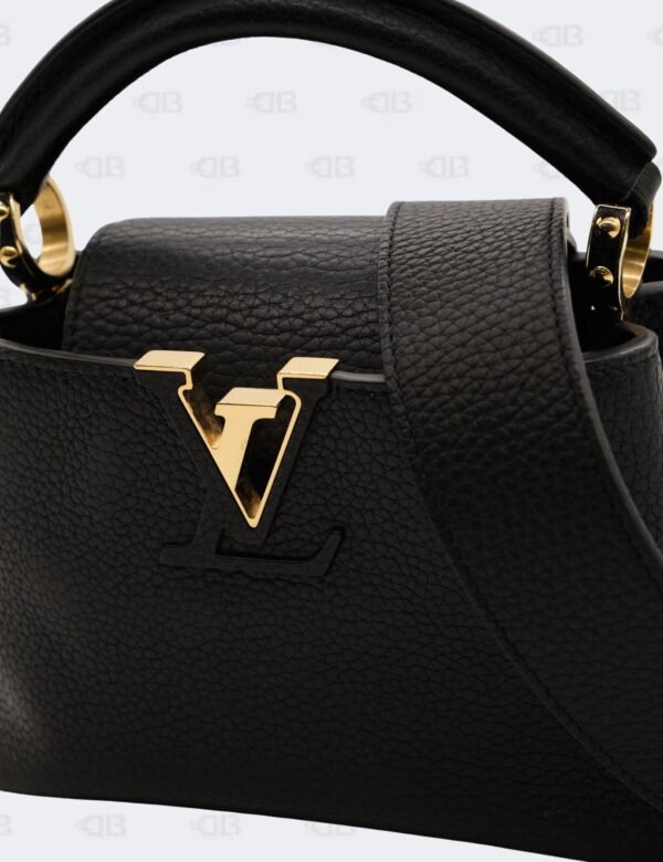 Louis Vuitton Black Taurillon Leather Mini Capucines Bag