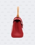 Goyard Red Goyardine Coated Canvas and Leather Mini Saigon Wooden Top Handle Bag