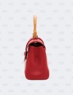 Goyard Red Goyardine Coated Canvas and Leather Mini Saigon Wooden Top Handle Bag