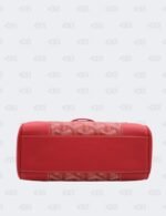 Goyard Red Goyardine Coated Canvas and Leather Mini Saigon Wooden Top Handle Bag