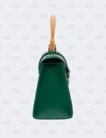 Goyard Green Goyardine Coated Canvas and Leather Mini Saigon Structure Wooden Top Handle Bag