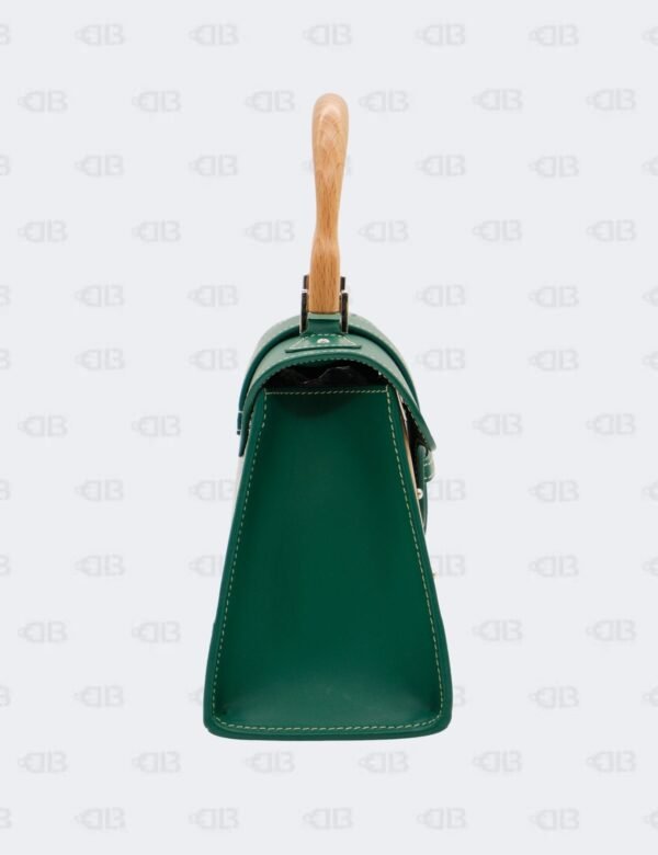 Goyard Green Goyardine Coated Canvas and Leather Mini Saigon Structure Wooden Top Handle Bag