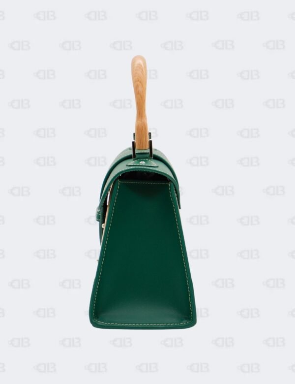 Goyard Green Goyardine Coated Canvas and Leather Mini Saigon Structure Wooden Top Handle Bag