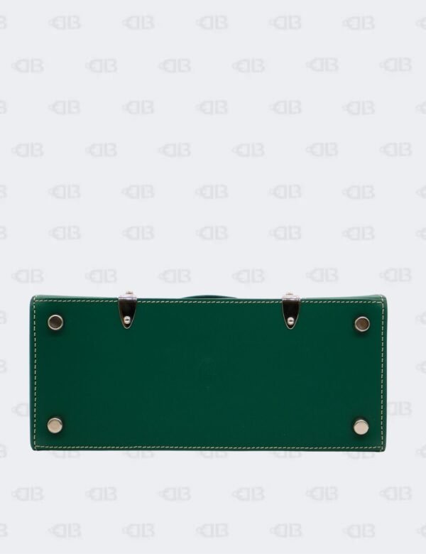 Goyard Green Goyardine Coated Canvas and Leather Mini Saigon Structure Wooden Top Handle Bag