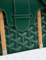 Goyard Green Goyardine Coated Canvas and Leather Mini Saigon Structure Wooden Top Handle Bag