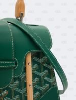 Goyard Green Goyardine Coated Canvas and Leather Mini Saigon Structure Wooden Top Handle Bag