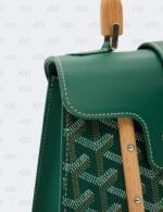 Goyard Green Goyardine Coated Canvas and Leather Mini Saigon Structure Wooden Top Handle Bag