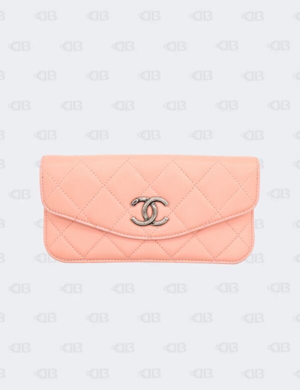 Chanel Pink Quilted Lambskin Leather Long Flap Wallet