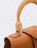 Goyard Brown Leather MM Saigon Structure Wooden Top Handle Bag