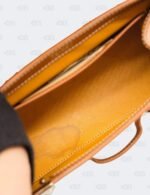 Goyard Brown Leather MM Saigon Structure Wooden Top Handle Bag