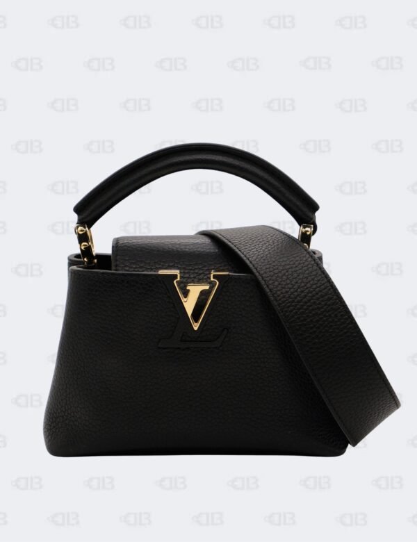Louis Vuitton Black Taurillon Leather Mini Capucines Bag