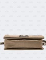 Chanel Dark Khaki Iridiscent Calfskin Quilted Crystal Medium Boy Flap Bag