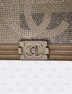 Chanel Dark Khaki Iridiscent Calfskin Quilted Crystal Medium Boy Flap Bag
