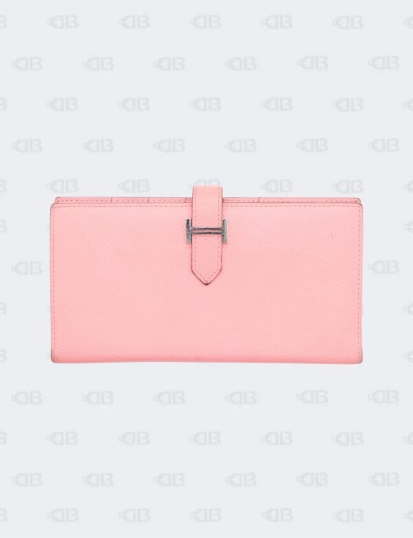 Hermes Rose Confetti Epsom Bearn Classic Wallet