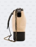Chanel Beige/Black Quilted Aged Calfskin Leather Gabrielle Hobo Bag