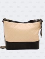 Chanel Beige/Black Quilted Aged Calfskin Leather Gabrielle Hobo Bag