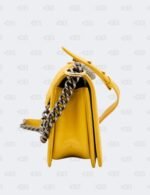 Chanel Yellow Quilted Lambskin Leather Medium Double Stitch Boy Flap Bag