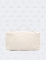 Loro Piana White Ostrich Leather Extra Pocket L19 Pouch