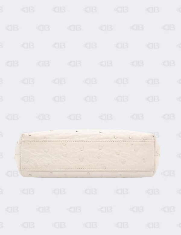 Loro Piana White Ostrich Leather Extra Pocket L19 Pouch