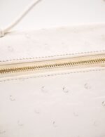 Loro Piana White Ostrich Leather Extra Pocket L19 Pouch